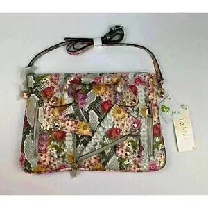 NEW! Le Miel Women's Floral Vegan Zip Crossbody Bag